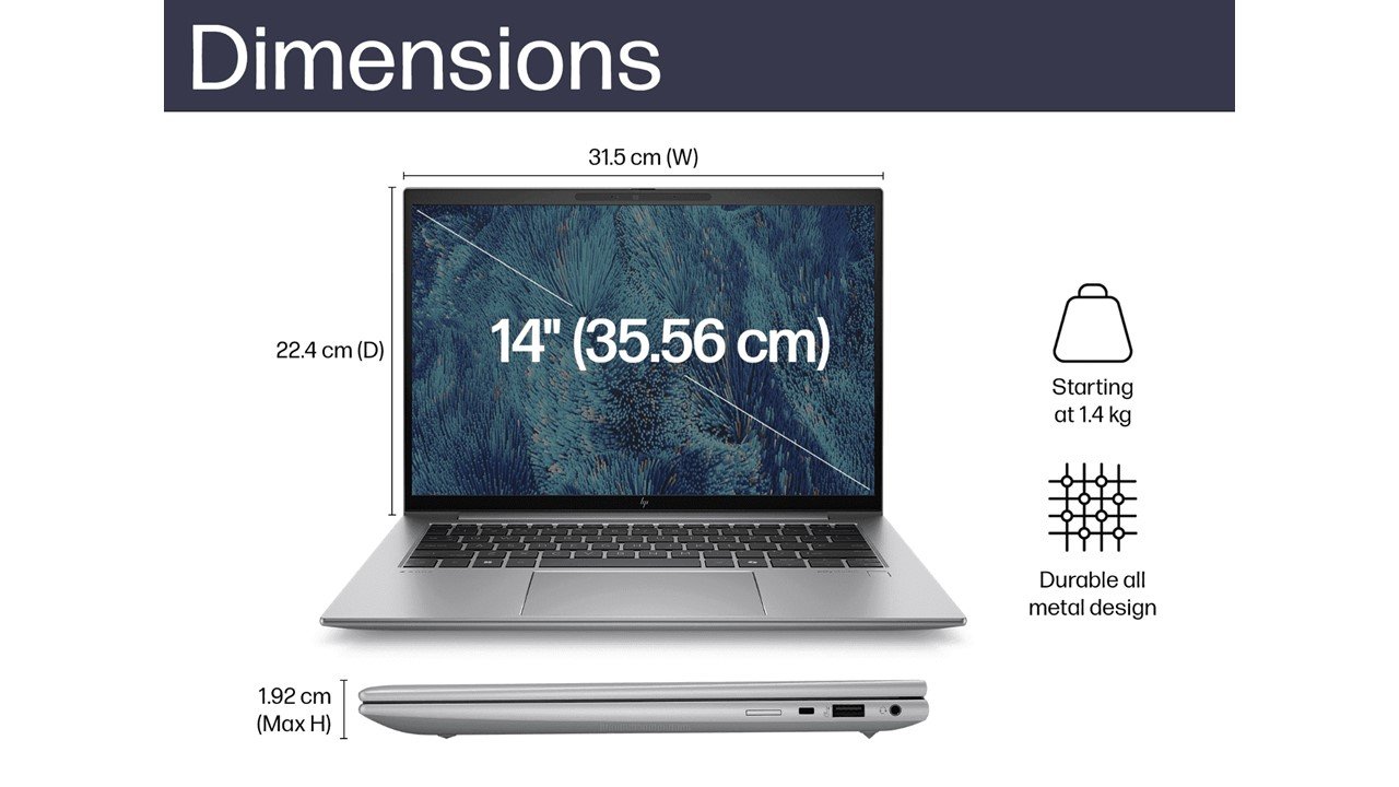 HP ZBook 8 G1i 35.6 cm (14) Mobile Workstation PC, Silver Nvidia